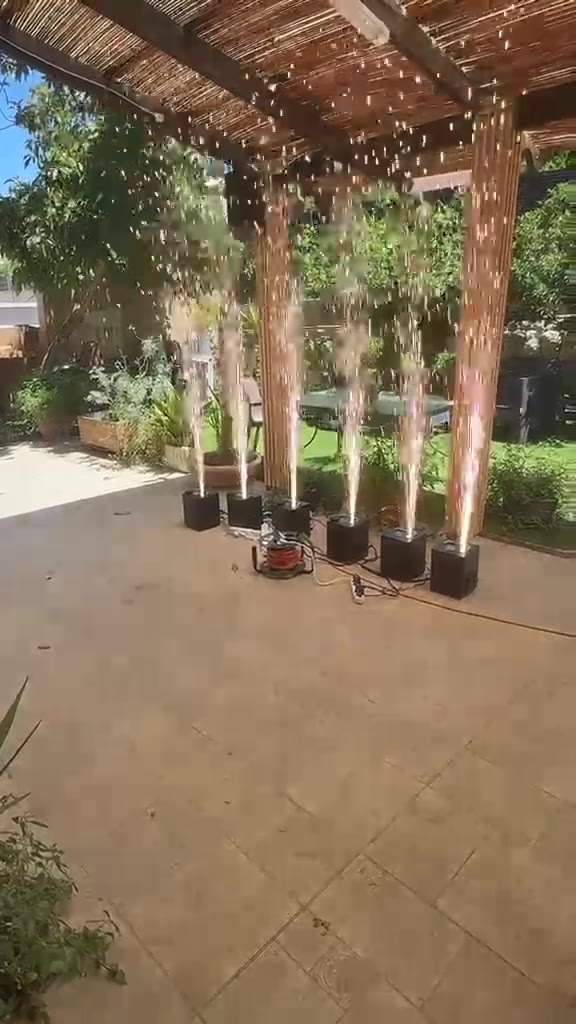 Cold spark machines in a customer's daylight test after delivery