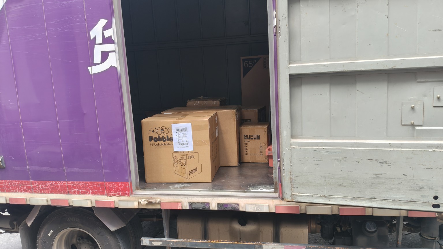 Stage-effects equipment loaded for shipment to a North American customer